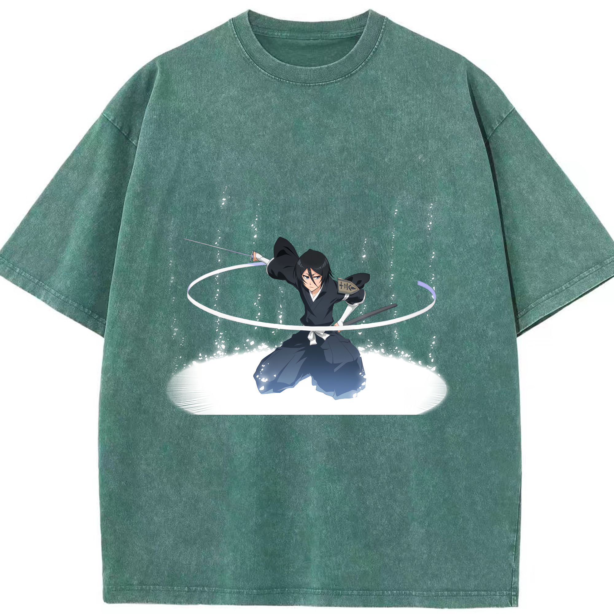 （画像用） ブリーチ 朽木ルキア BLEACH Kuchiki Rukia 綿100% ヴィンテージ風 半袖Tシャツ（フロントプリント）